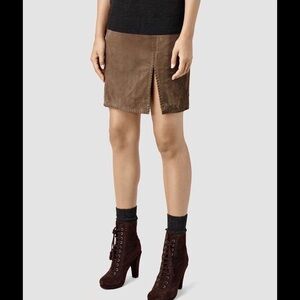 All Saints Brown Pencil Skirt Knee-Length Laced Mia